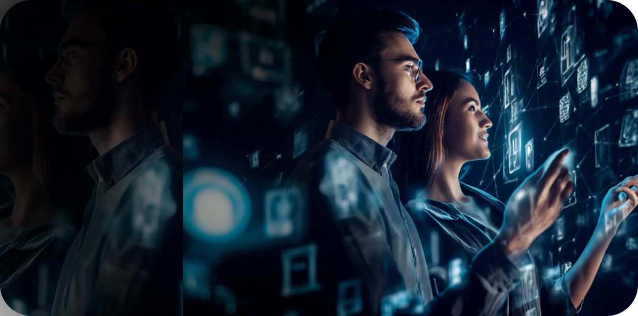 Banner image with two people